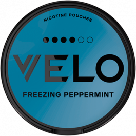 Velo Freezing Peppermint 10.9mg slim nicotine pouches can Dubai UAE| Velo freezing peppermint 10.9mg strong mint pouches Abu Dhabi| Velo icy peppermint nicotine pouches 10.9mg Sharjah UAE| All-white Velo Freezing Peppermint 10.9mg pouch close-up Dubai| Velo strong mint nicotine pouches 10.9mg UAE delivery
