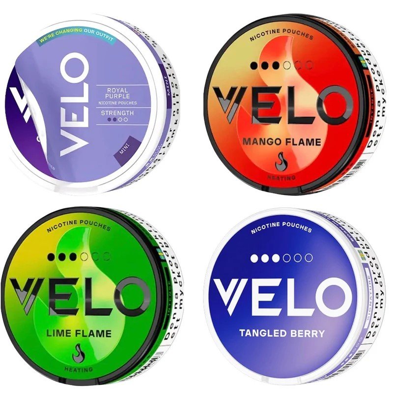 Velo nicotine pouches Dubai UAE – mint, fruit, and ice flavors, slim tobacco-free pouches collection